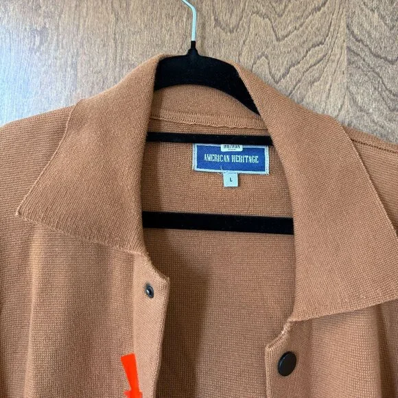 American Heritage Orange Birdseye Sweater Cardigan